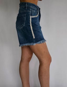 Denim Shorts With Shiny Stonesindex