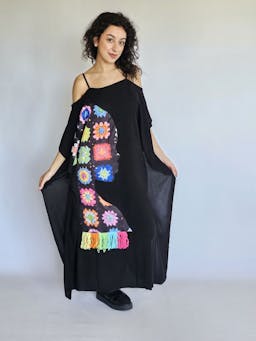 Black Dress with Colorful Badgesindex