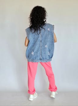 Denim Vest with Neon Colorsindex