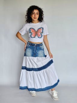 Butterfly T-Shirt with Denimindex