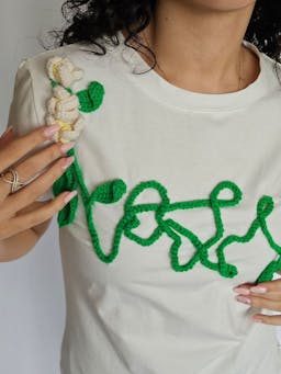 T-Shirt with Green Crochetindex