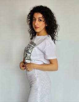White T-Shirt with Silverindex