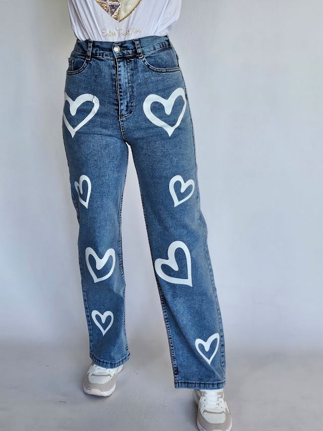 White Hearts Jeans