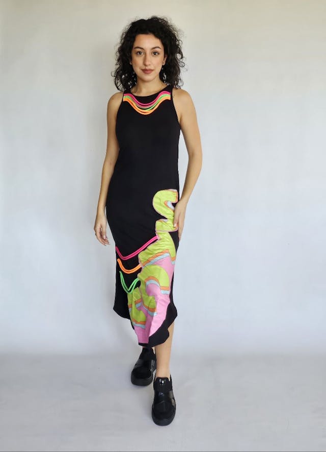 Black Dress with Fluo Colors