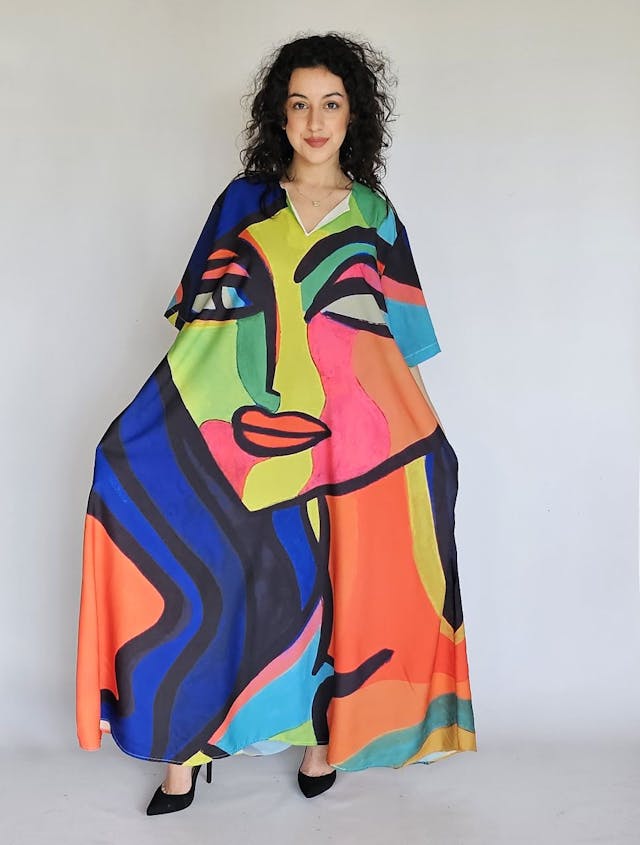 Colorful "Face" Dress - A