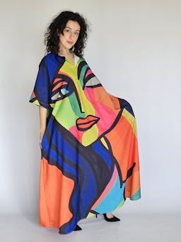 Colorful "Face" Dress - Aindex