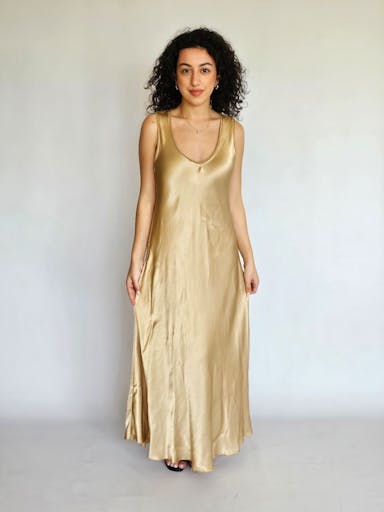 Gold Satin Dress