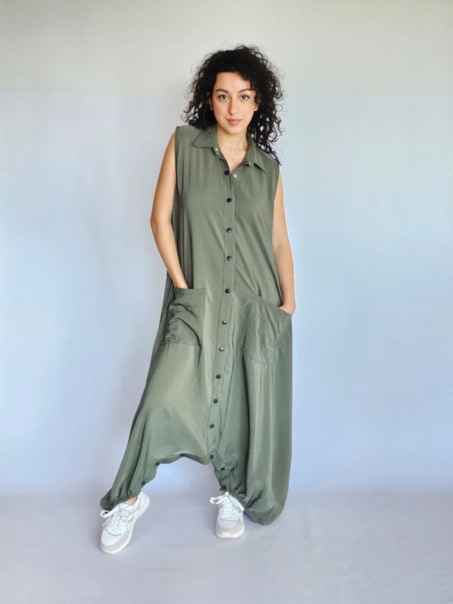 Flowy Olive Green Jumpsuit