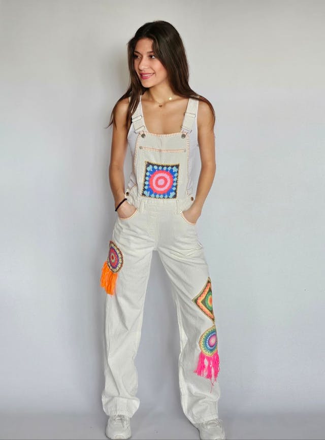 White Jumpsuit With Colors new product
