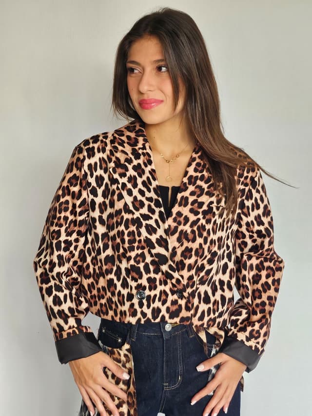 Short Leopard Blazer