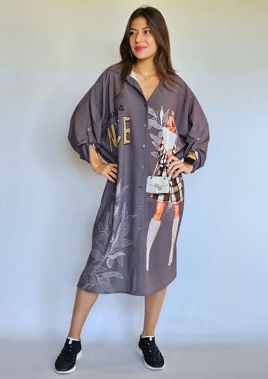Grey Shirt Dress