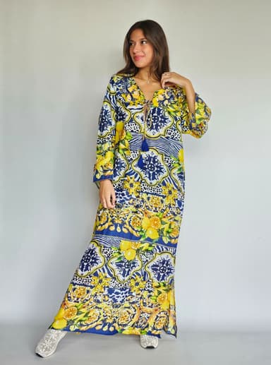 Linen Colorful Abaya