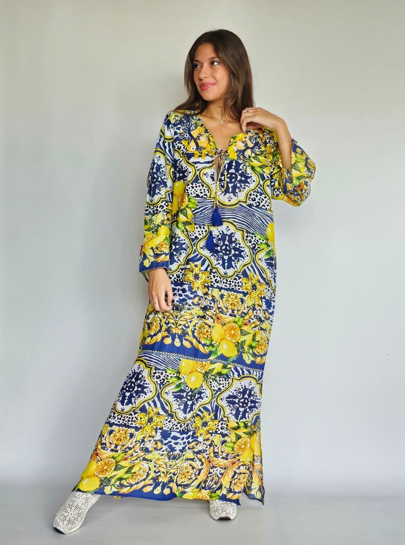 Linen Colorful Abaya