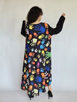 Oversized Black Dress with Colorsindex