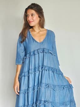 Ruffled Denim Dressindex