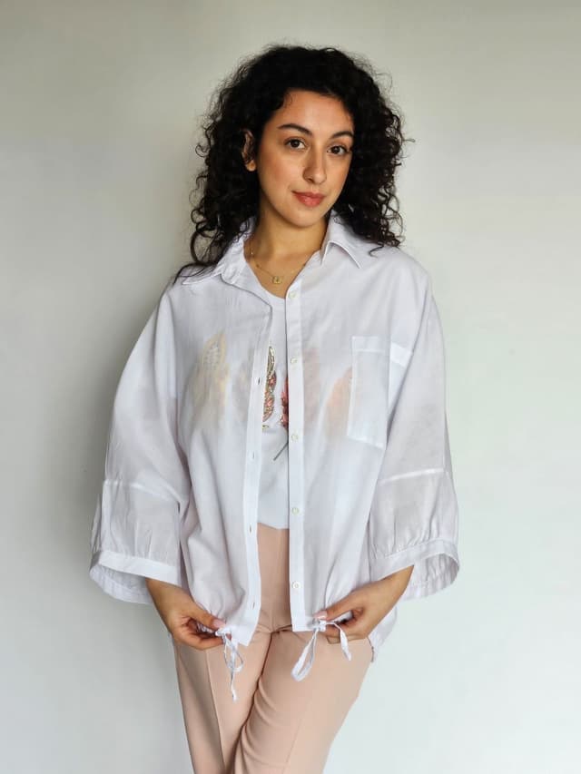 White Drawstring Shirt