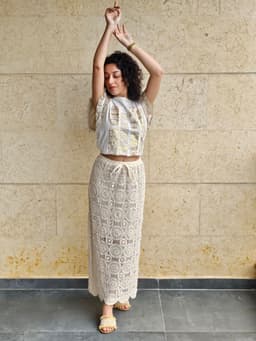 Beige Crochet Skirtindex