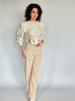 Embroidered Beige Topindex