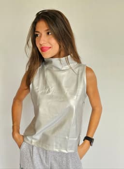 Silver Turtle Neck Topindex