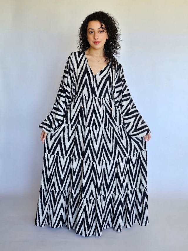 highlighted products Black and White Long Dress